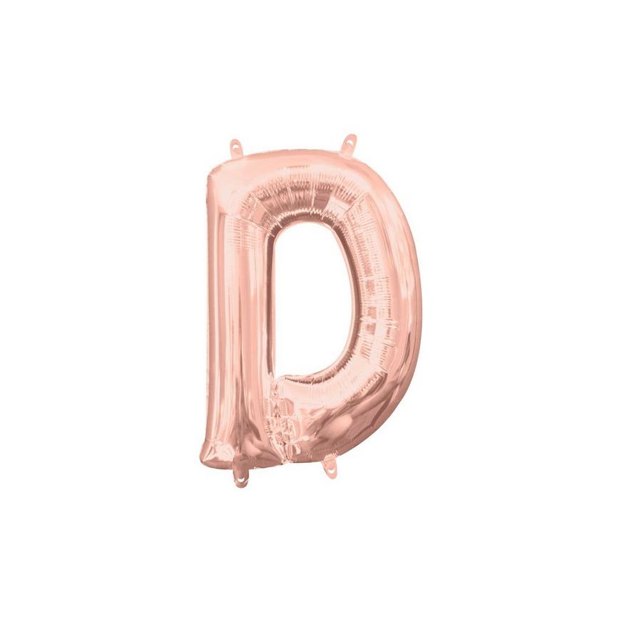 13in Air-Filled Rose Gold Letter Balloon (D)